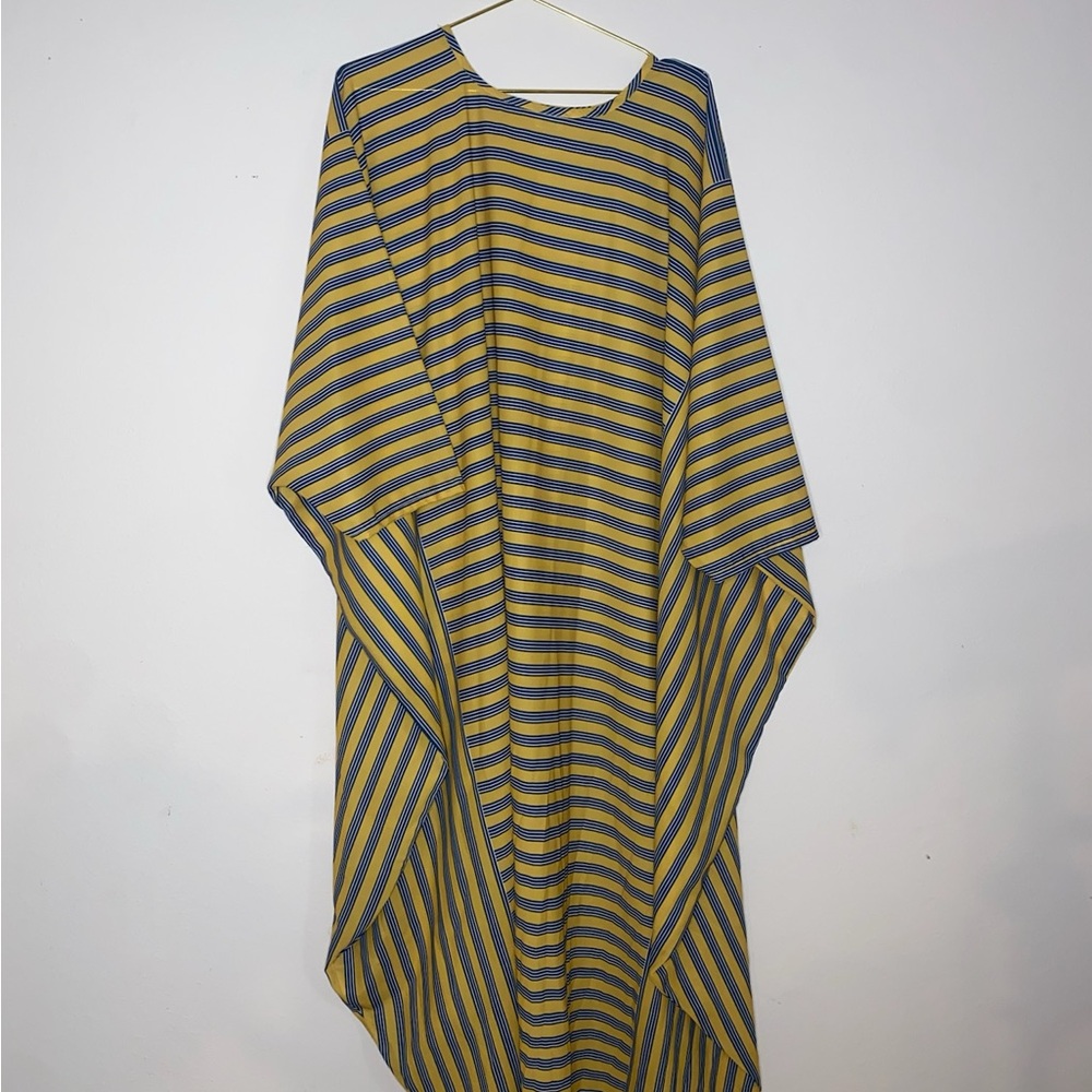 Striped Blue and Yellow Kaftan